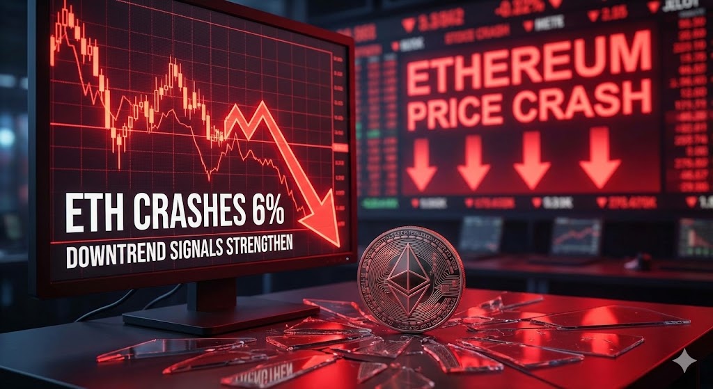 Ethereum Price Crashes 6%, Downtrend Signals Strengthen Sharply